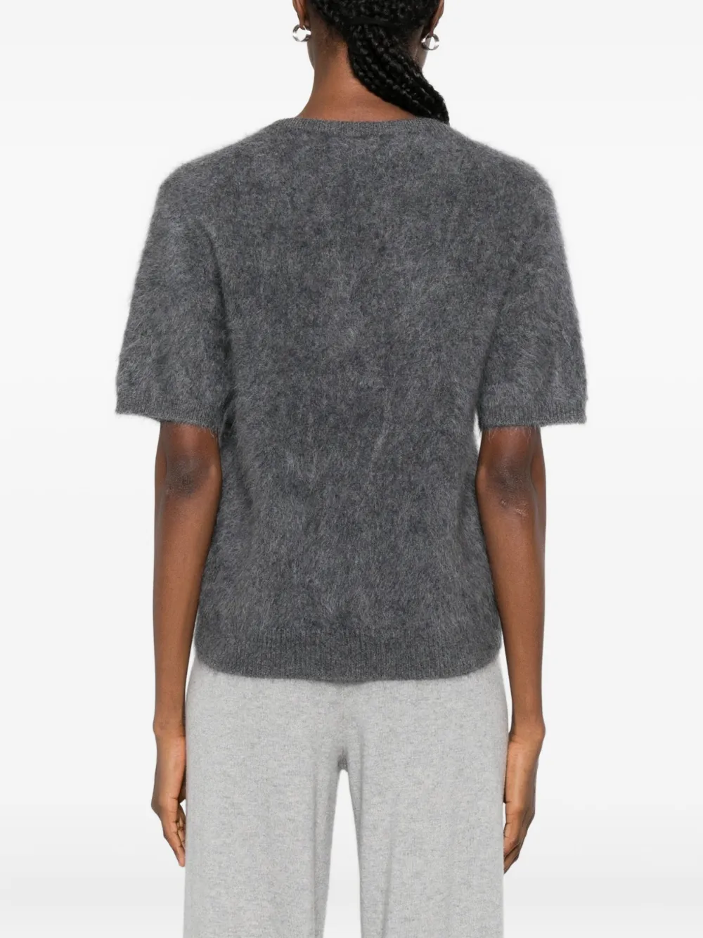 Lisa Yang V-neck Short-sleeve Sweater In Gray