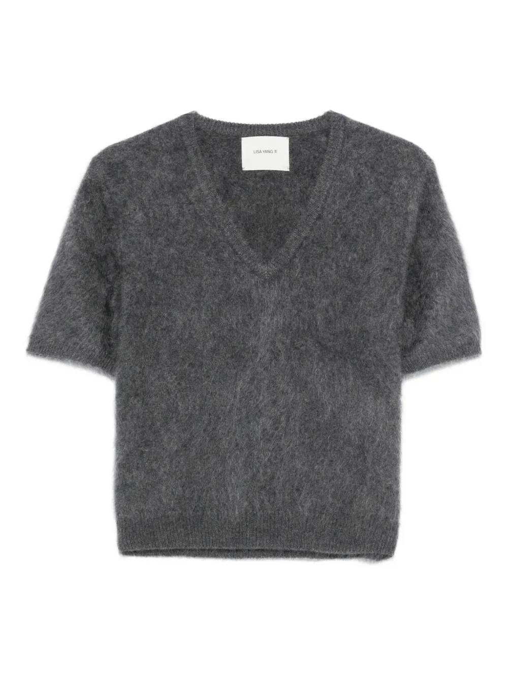 Lisa Yang V-neck short-sleeve sweater | Grey | Image 1