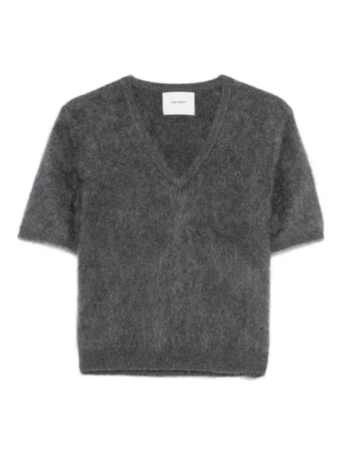 Lisa Yang V-neck short-sleeve sweater