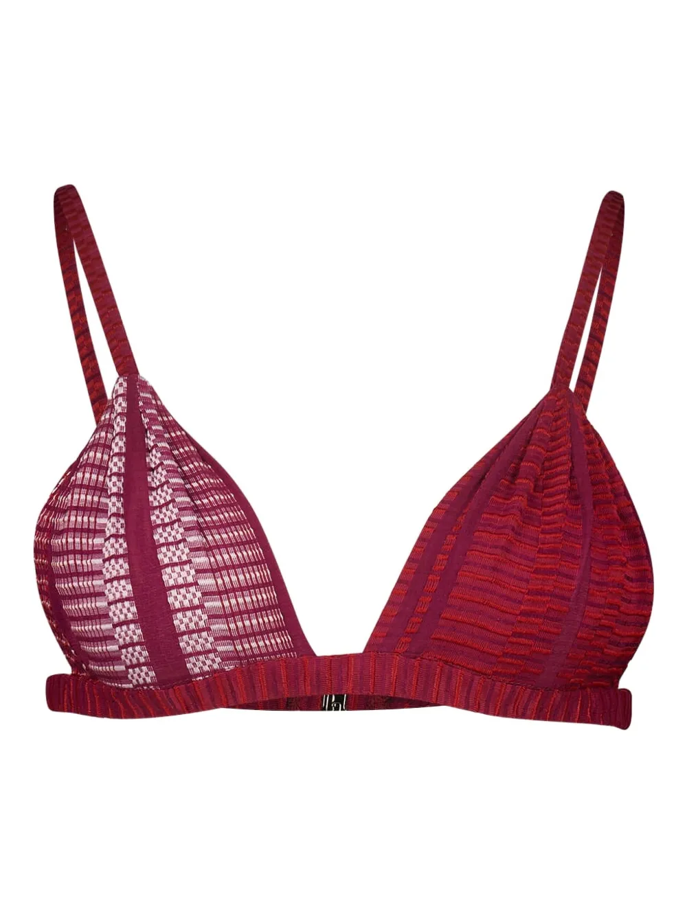 Zeus + Dione Aphrodite Textured Triangle Bra In Red