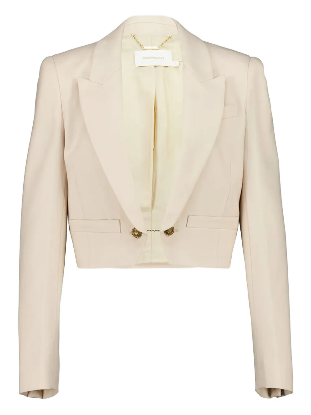 Zimmermann Cropped Wool Blazer In Neutral