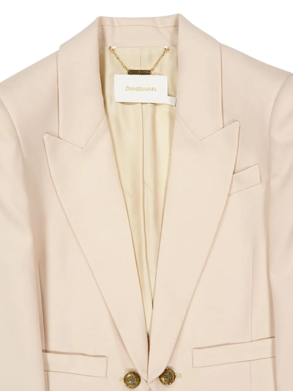 Zimmermann Cropped Wool Blazer In Neutral