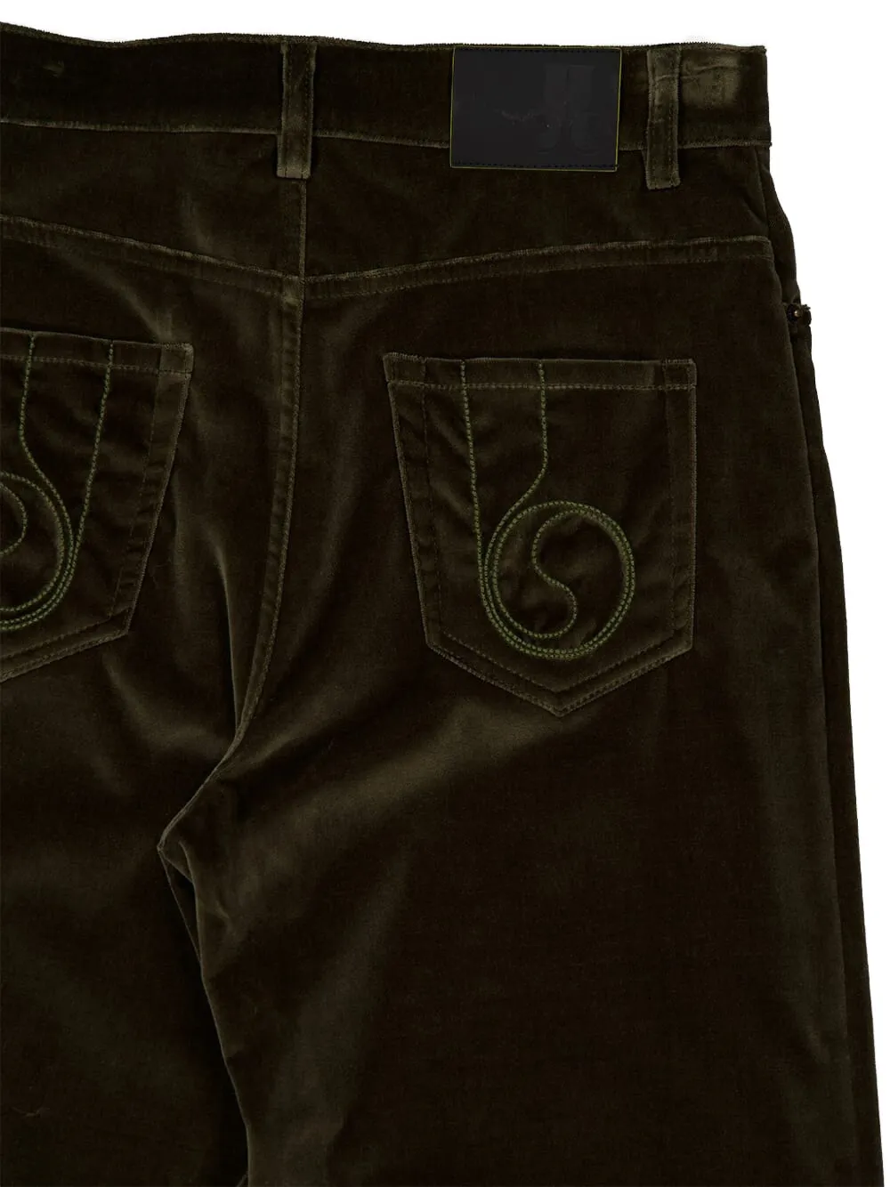 La Doublej Flared Cotton Trousers In Green
