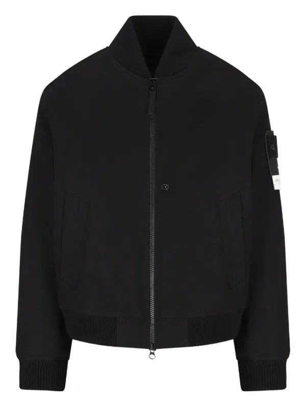 Stone Island Performance Flannel Patch Jacket Black FARFETCH