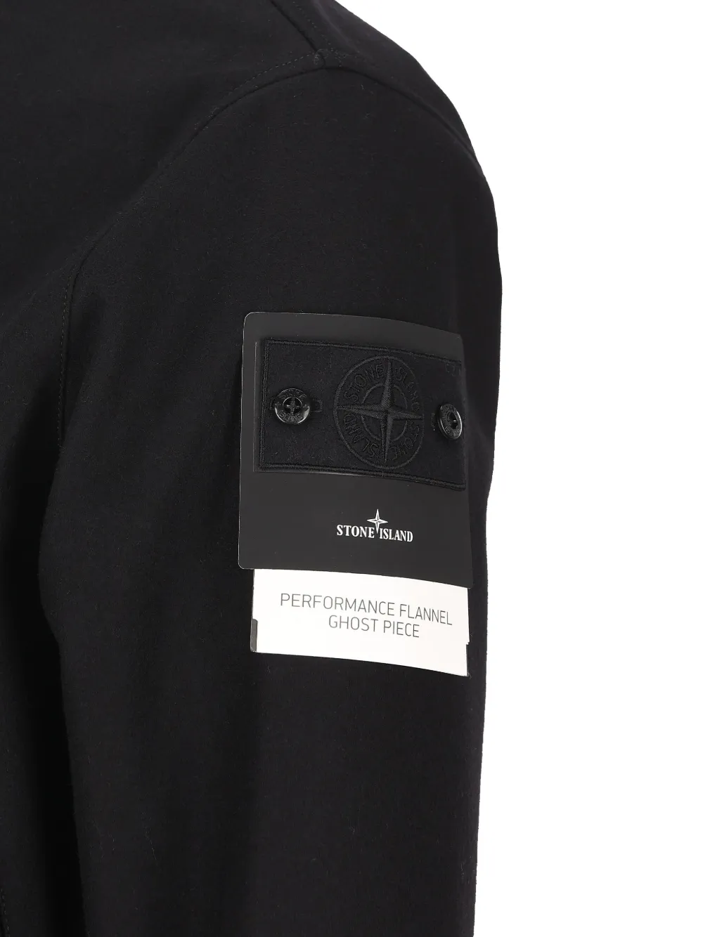 Stone Island Performance flanellen jack met patch Zwart