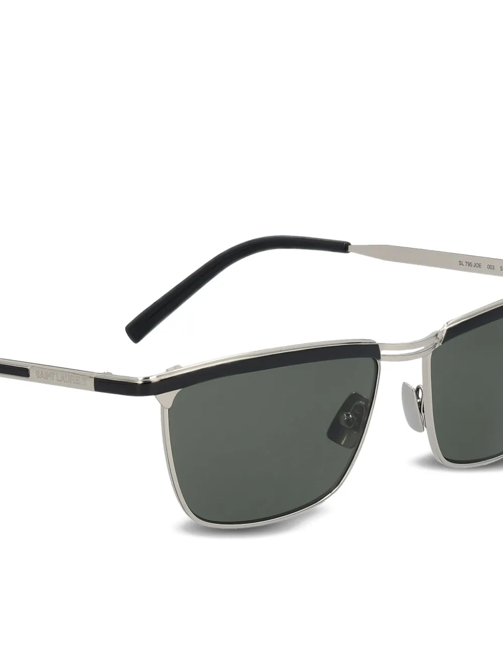 Saint Laurent Eyewear Zonnebril met rechthoekig montuur Zilver
