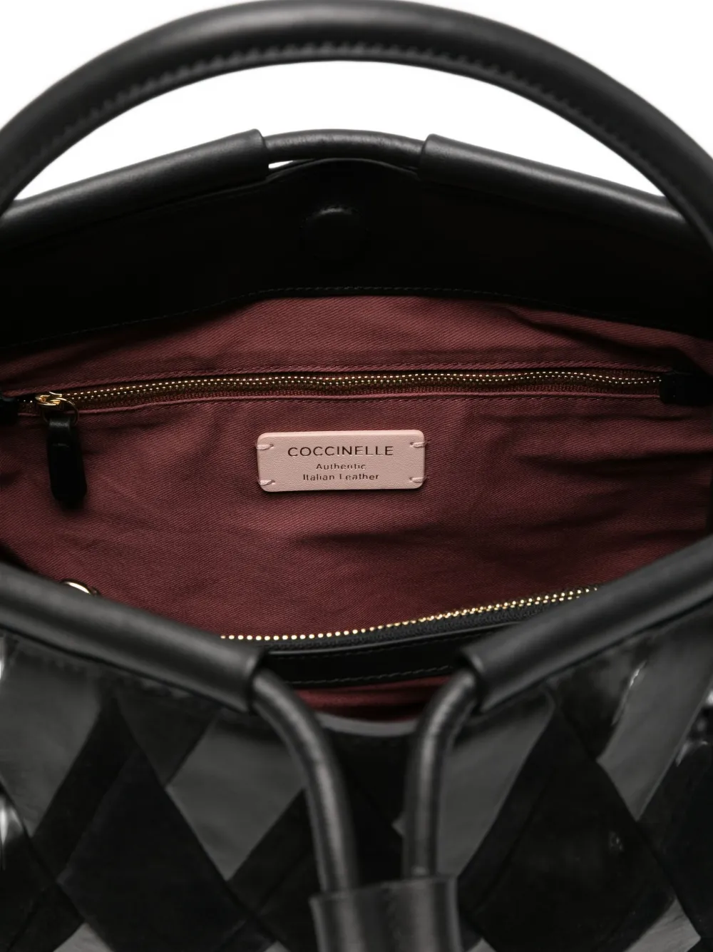 Coccinelle Quilted Leather Tote Bag In Black
