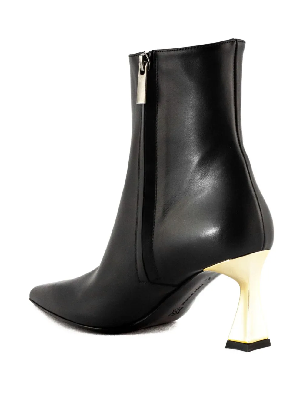 Sergio Levantesi 55mm pointed-toe gold-heel boots Black