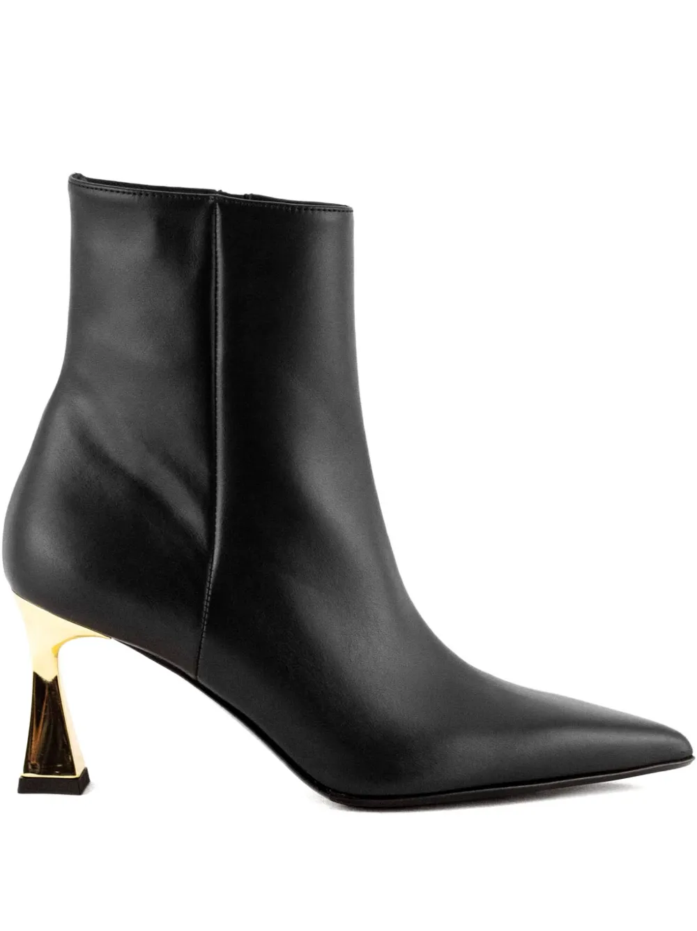 Sergio Levantesi 55mm pointed-toe gold-heel boots Black