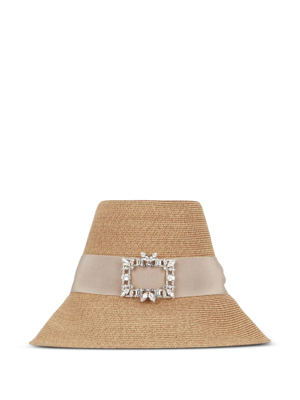 Roger Vivier buckle-embellished straw bucket hat | Neutrals | Image 1