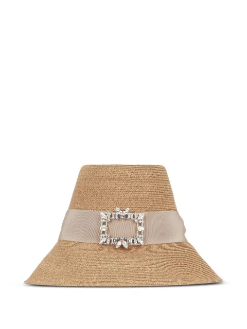 Roger Vivier buckle-embellished straw bucket hat
