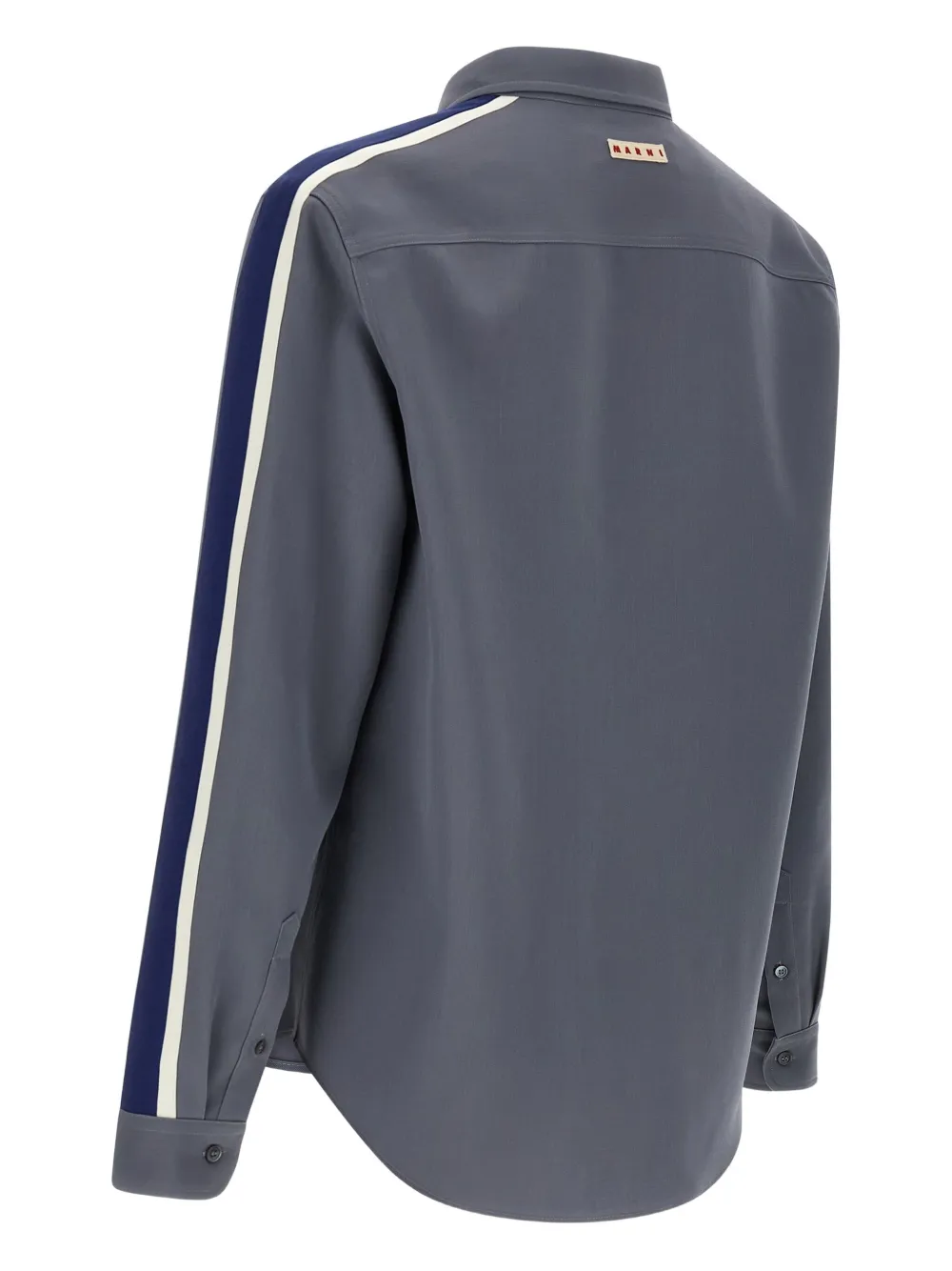Marni stripe-detail virgin wool shirt - Grijs