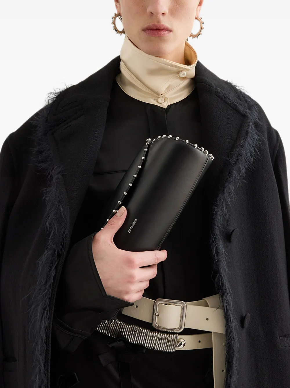 Jil Sander Cannolo kleine schoudertas Zwart