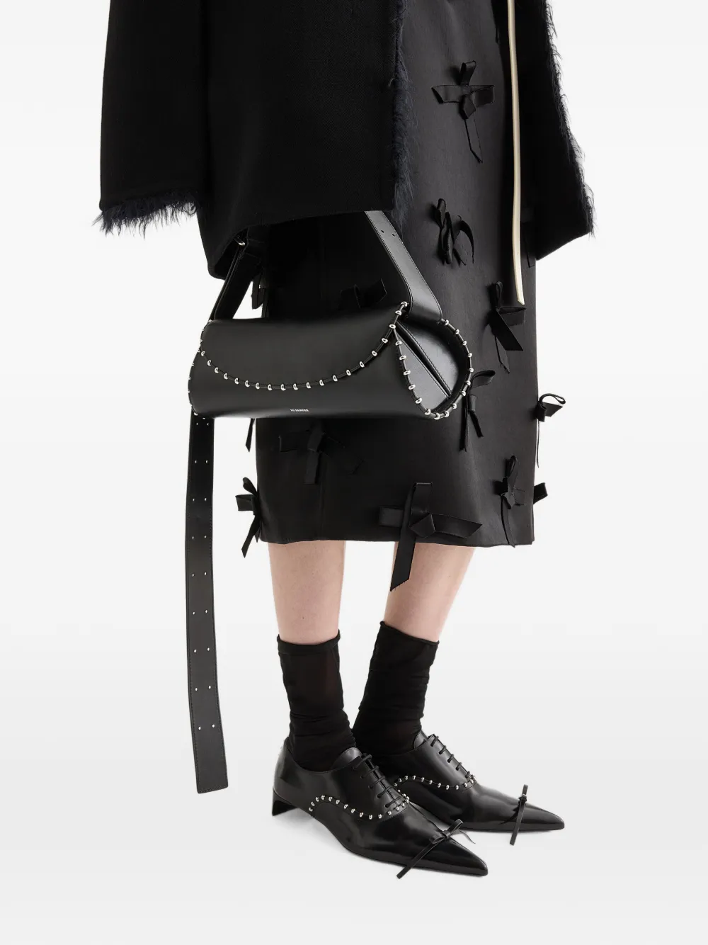 Jil Sander Cannolo kleine schoudertas Zwart