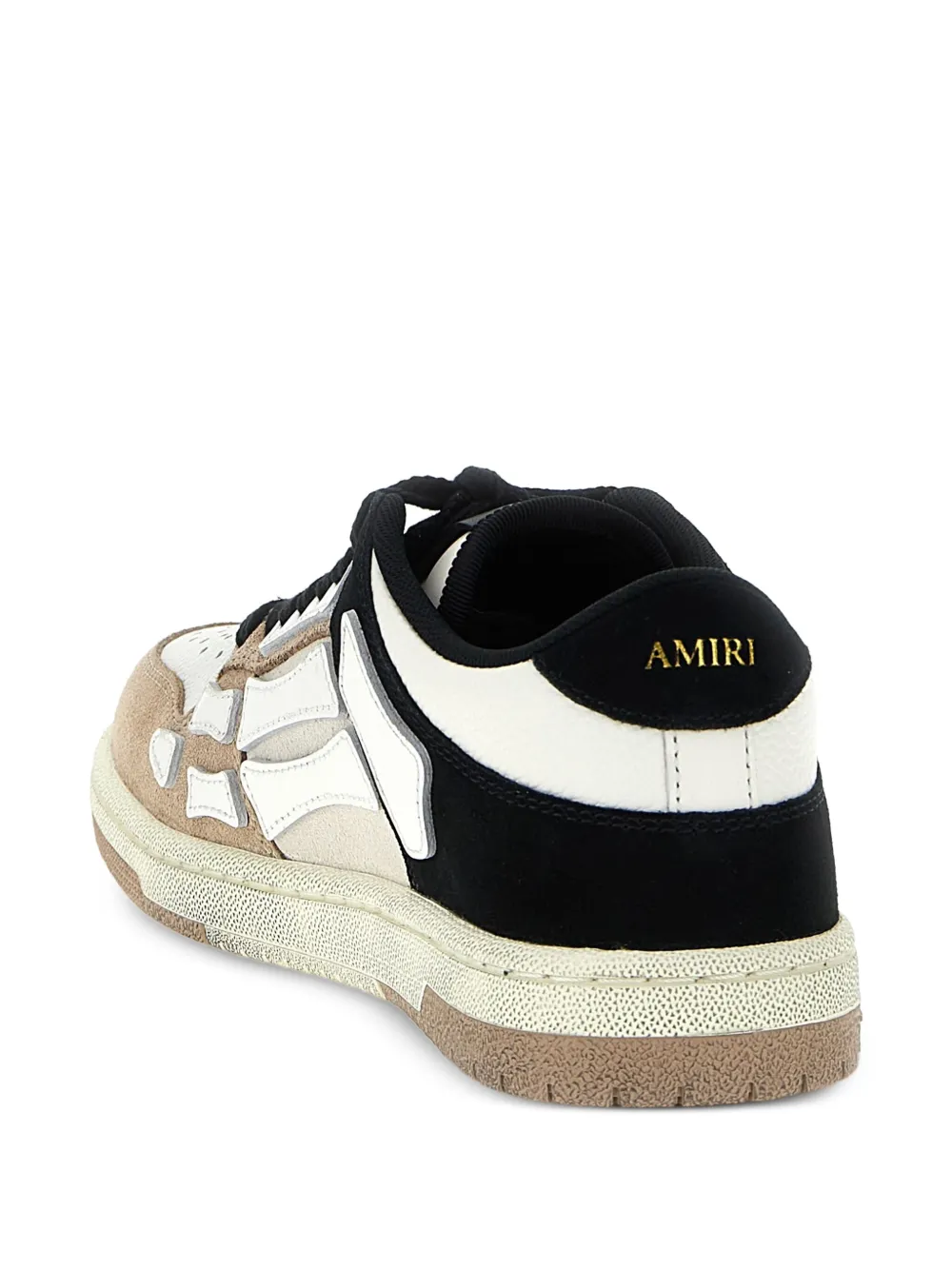 AMIRI Distressed Skel leather sneakers Neutrals