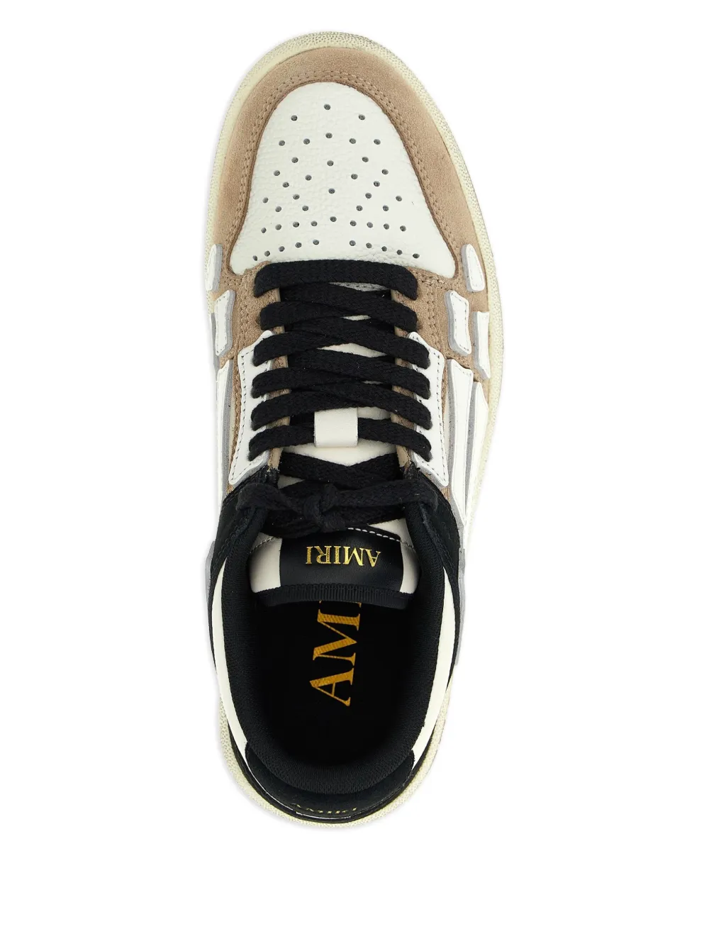 AMIRI Distressed Skel leather sneakers Neutrals