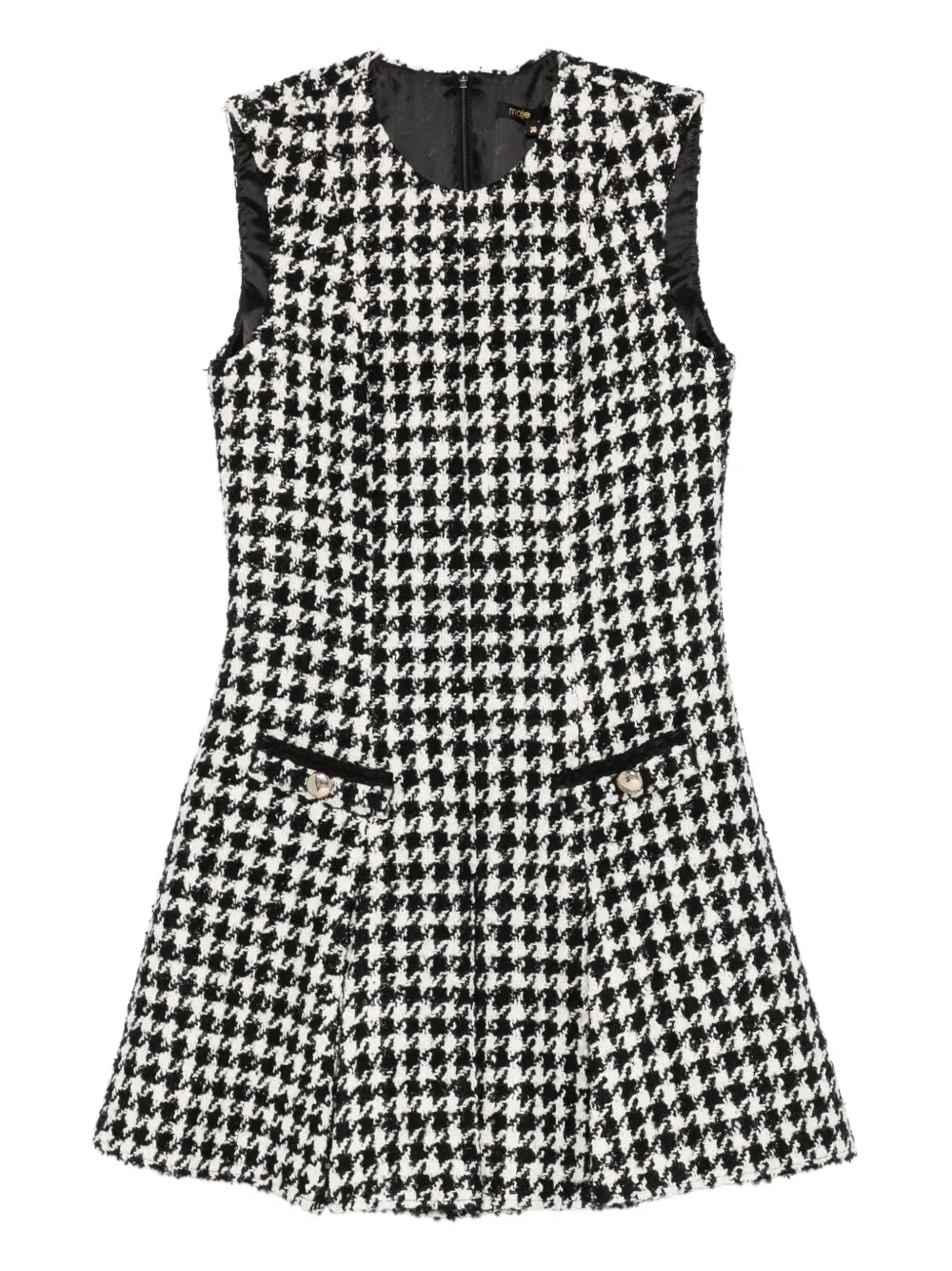 Maje houndstooth pleated mini dress | White | Image 1