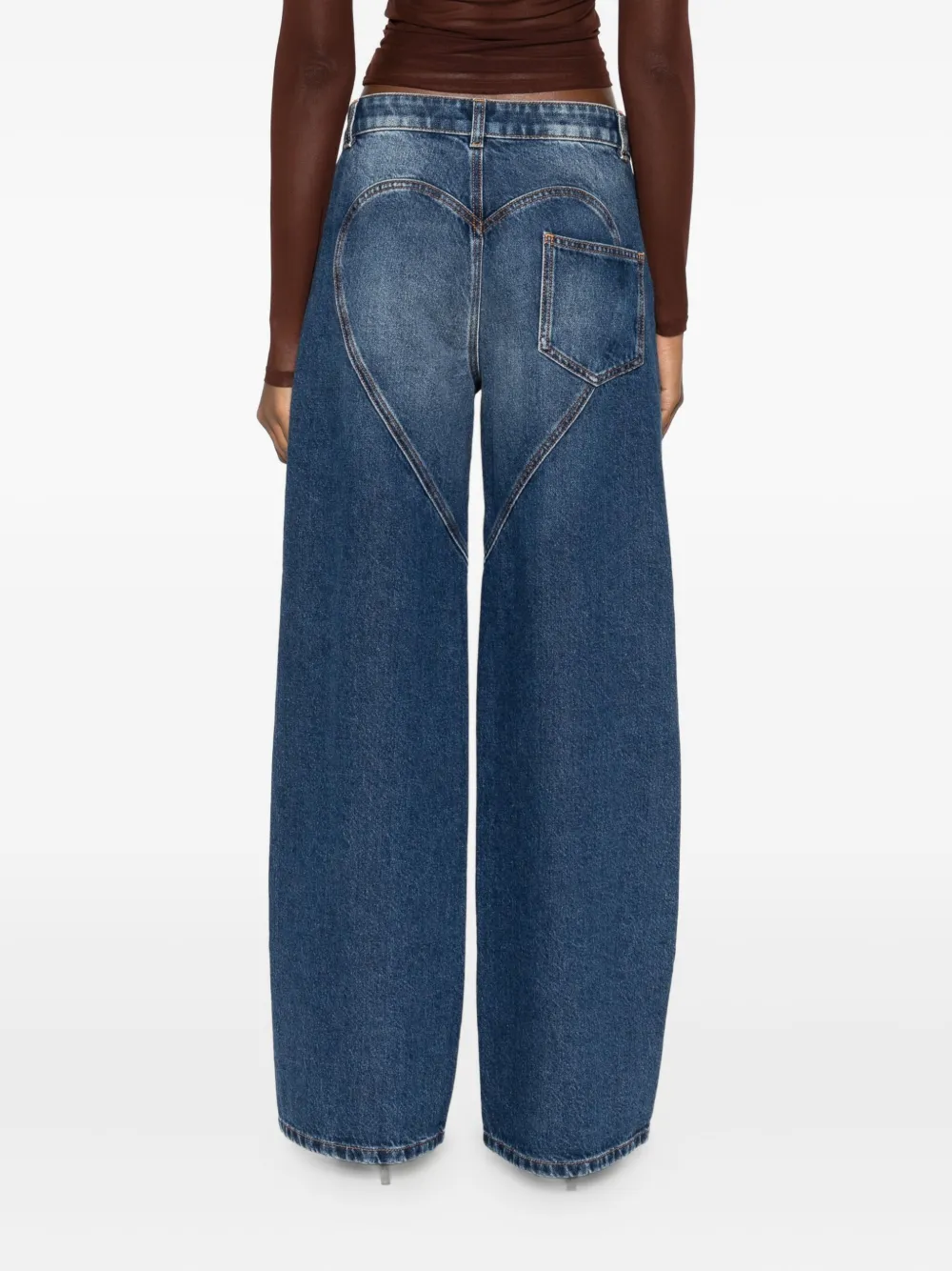 AREA Jeans verfraaid met kristallen Blauw