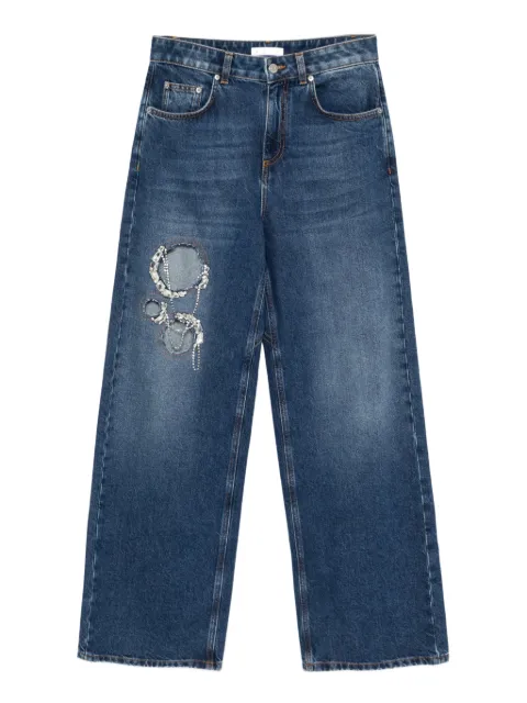 AREA crystal-embellished jeans