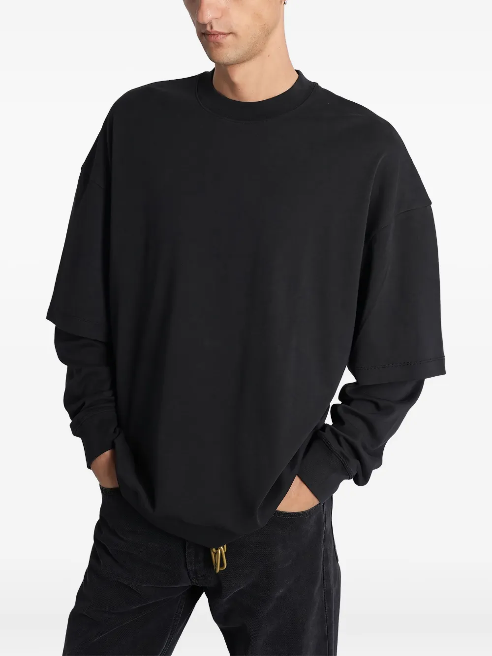 DARKPARK Troy layered long-sleeve T-shirt | Black | Image 1