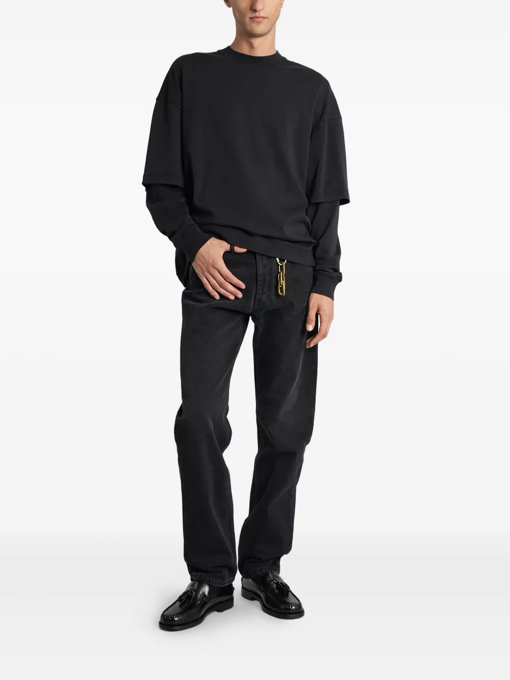 DARKPARK Troy layered long-sleeve T-shirt - Zwart