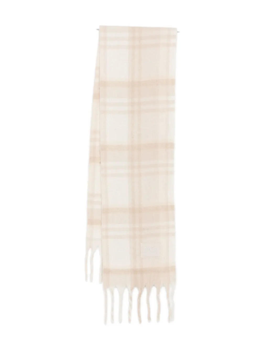 Napapijri Checked Fringed Scarf In Brown