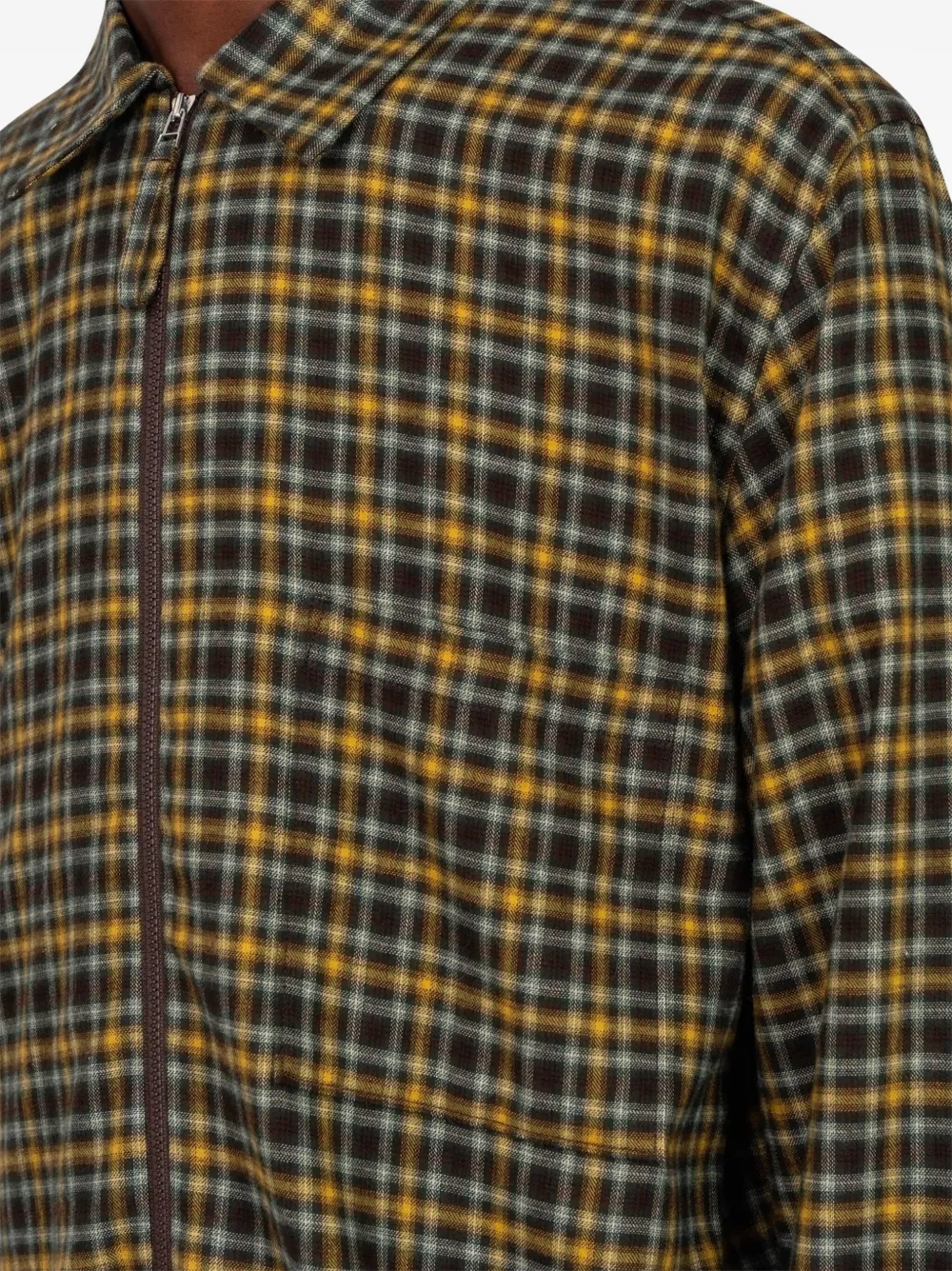 Universal Works Checked Shirt In Brown