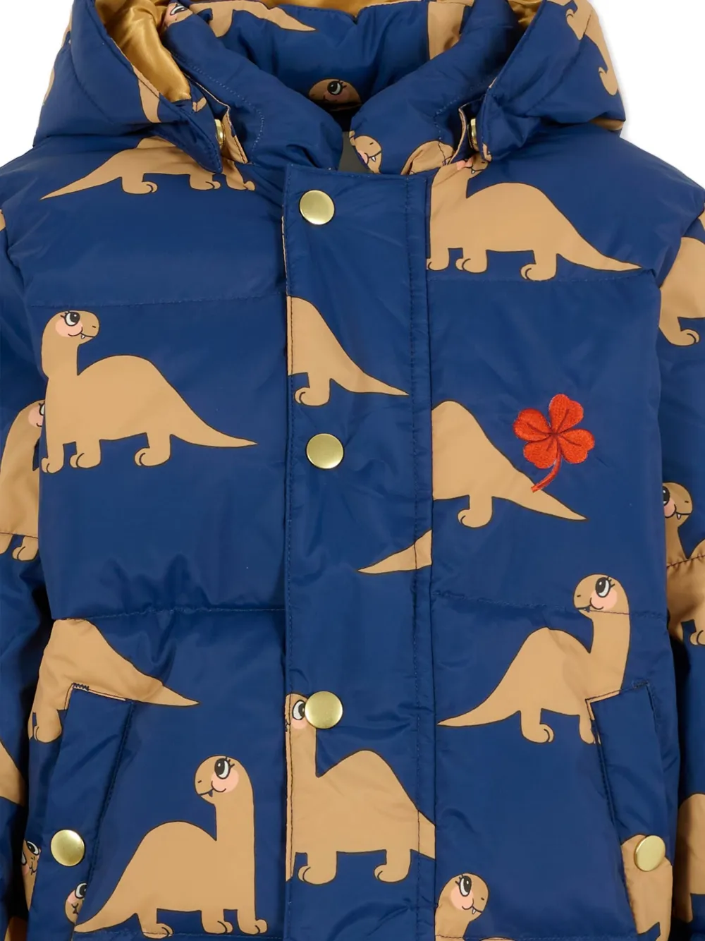 Mini Rodini Dinosaur-print Puffer Jacket In Blue