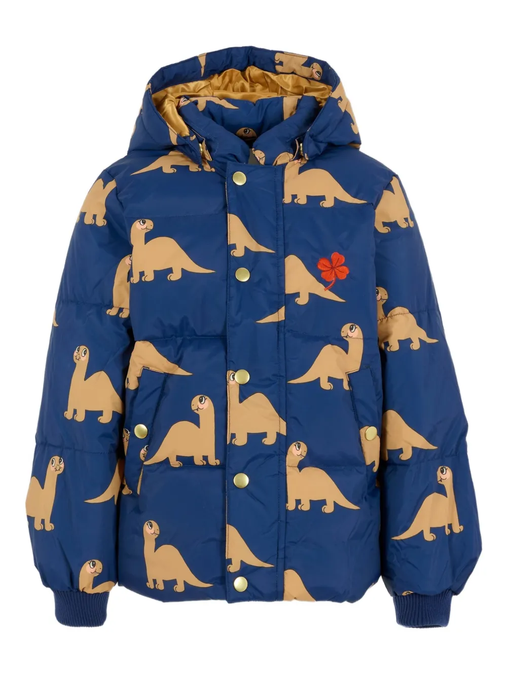 Mini Rodini Dinosaur-print Puffer Jacket In Blue