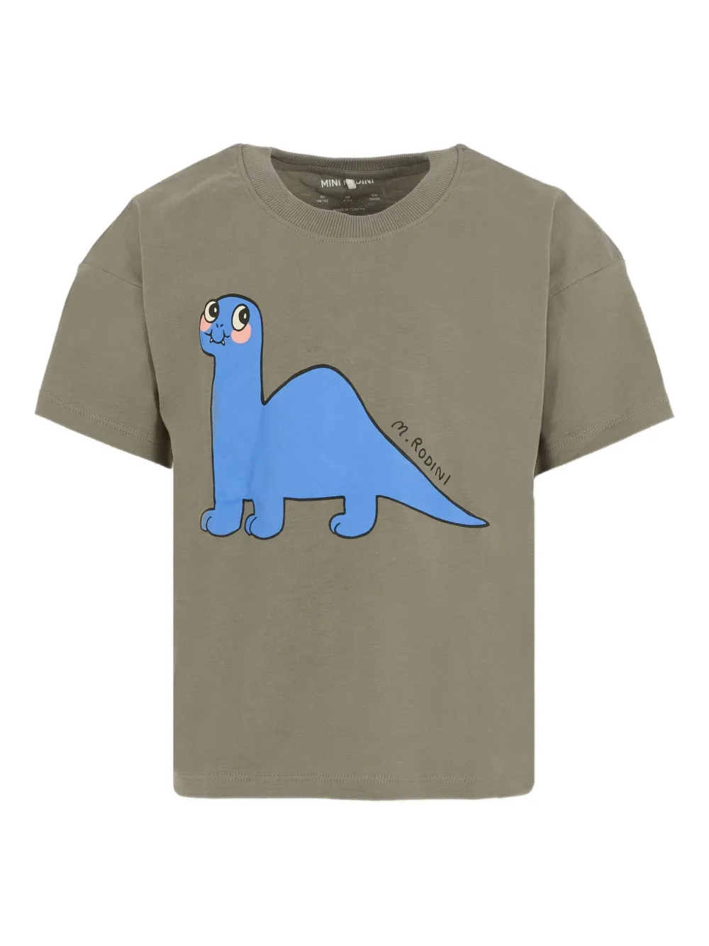 Mini Rodini dinosaur-print organic cotton T-shirt | Grey | Image 1