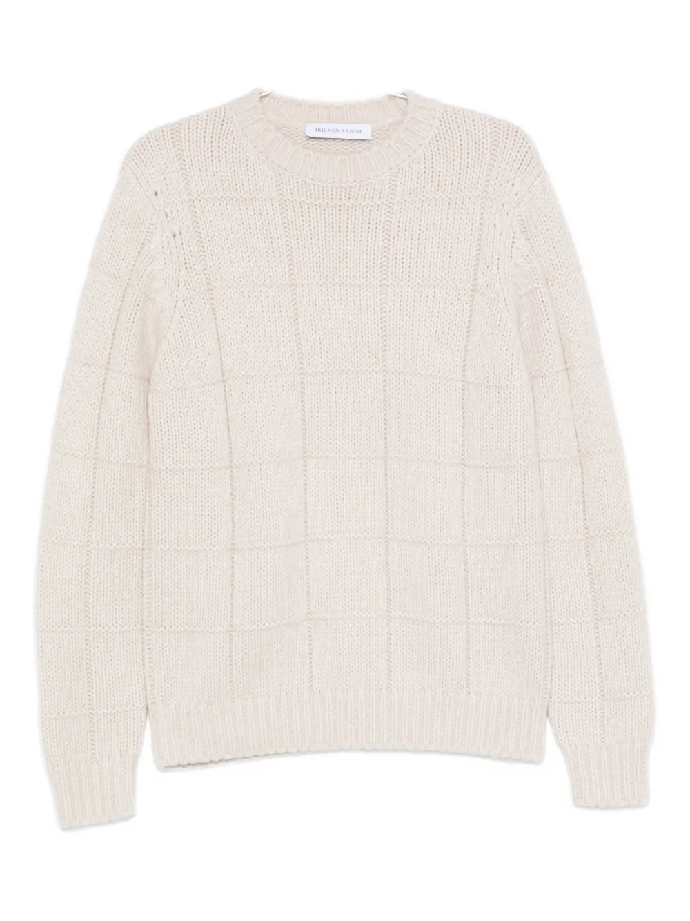 Iris Von Arnim Panelled Knitted Sweater In White