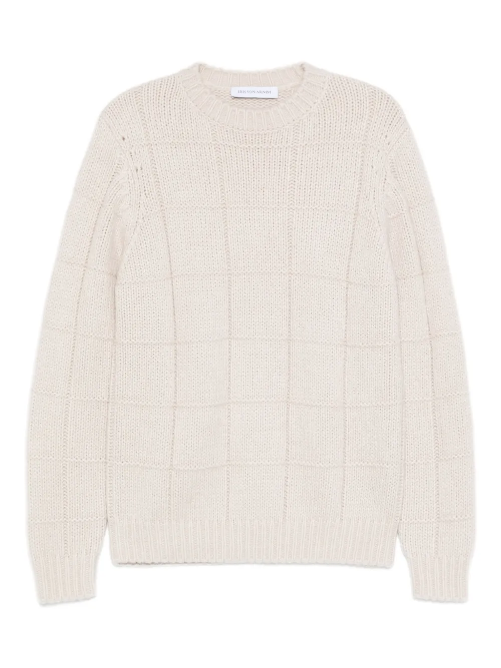 Iris Von Arnim panelled knitted sweater | White | Image 1
