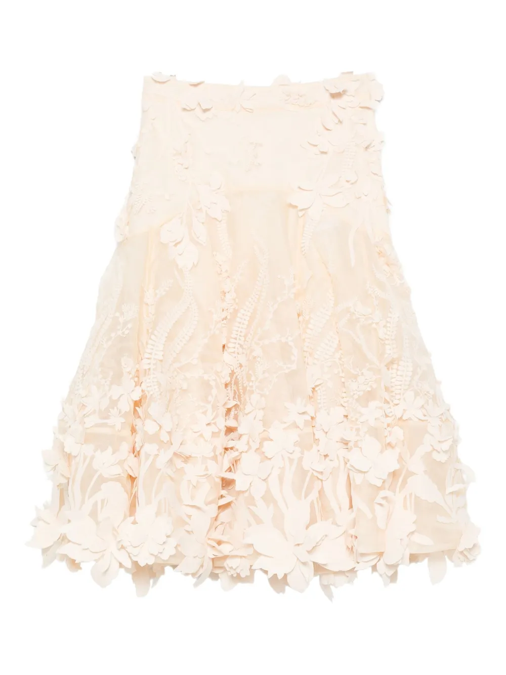Zimmermann Floral-applique Midi Skirt In Neutral