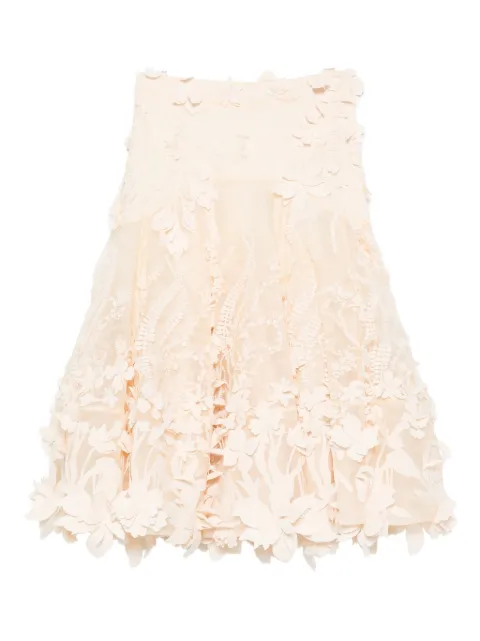 ZIMMERMANN floral-applique midi skirt