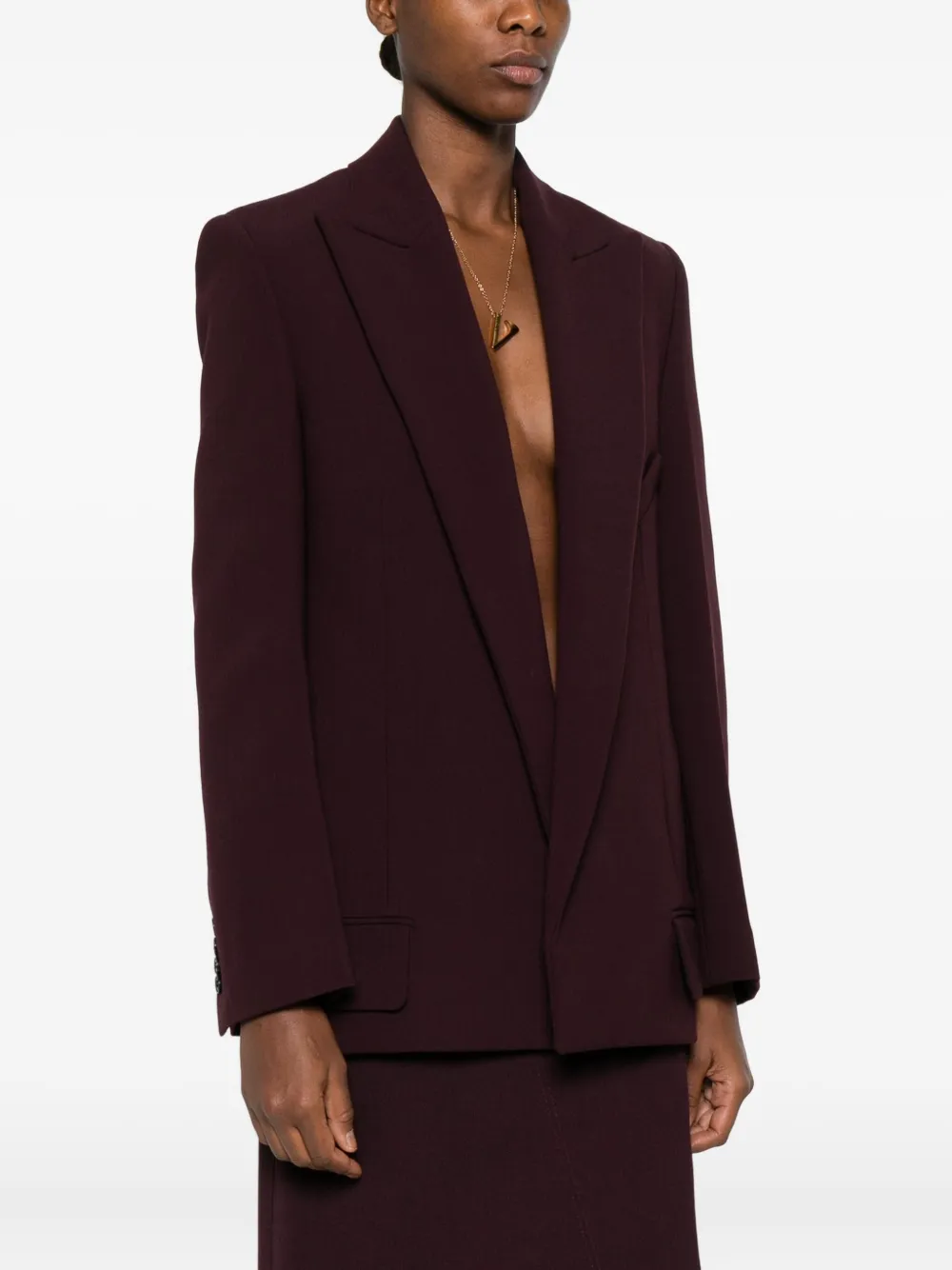 Victoria Beckham Wool-blend Blazer In Red