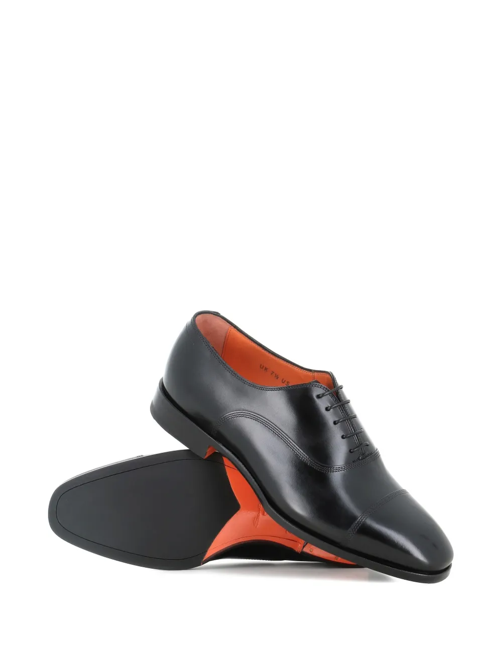 Santoni cap-toe lace-up oxford shoes Black