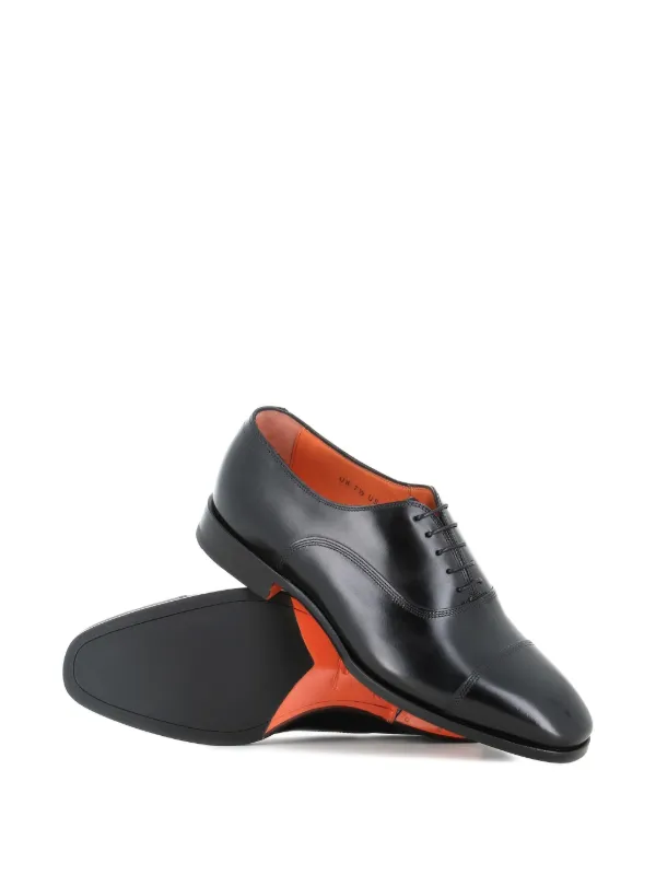 Santoni cap-toe lace-up Oxford Shoes | Black | FARFETCH display picture 3