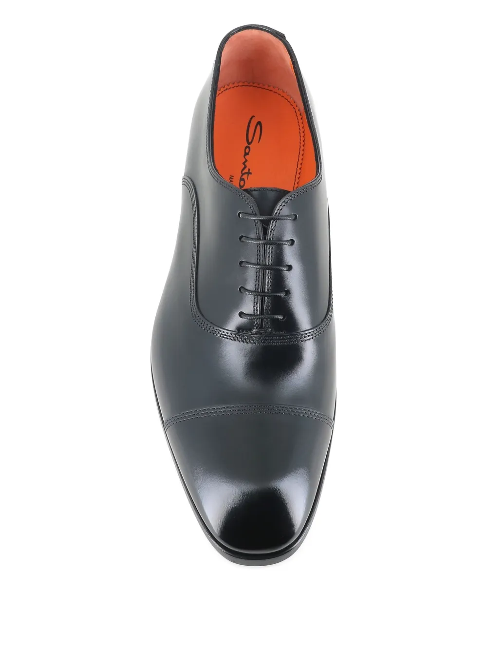 Santoni cap-toe lace-up oxford shoes Black