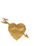 CHANEL Pre-Owned 1993 Gold Plated CC Arrow and Heart Brooch costume brooch
