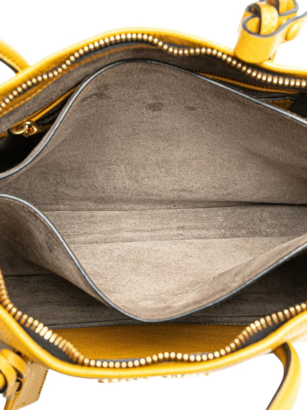 Pre-owned Miu Miu 2010-2025 Leather Satchel In Yellow
