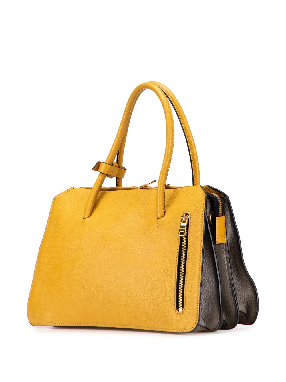 Pre-owned Miu Miu 2010-2025 Leather Satchel In Yellow