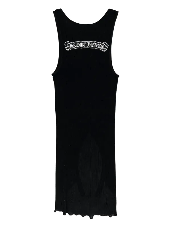 トップス CHROME HEARTS SCROLL LOGO ARMBAND T Chrome Hearts Scroll Logo Tank Top | Black | FARFETCH