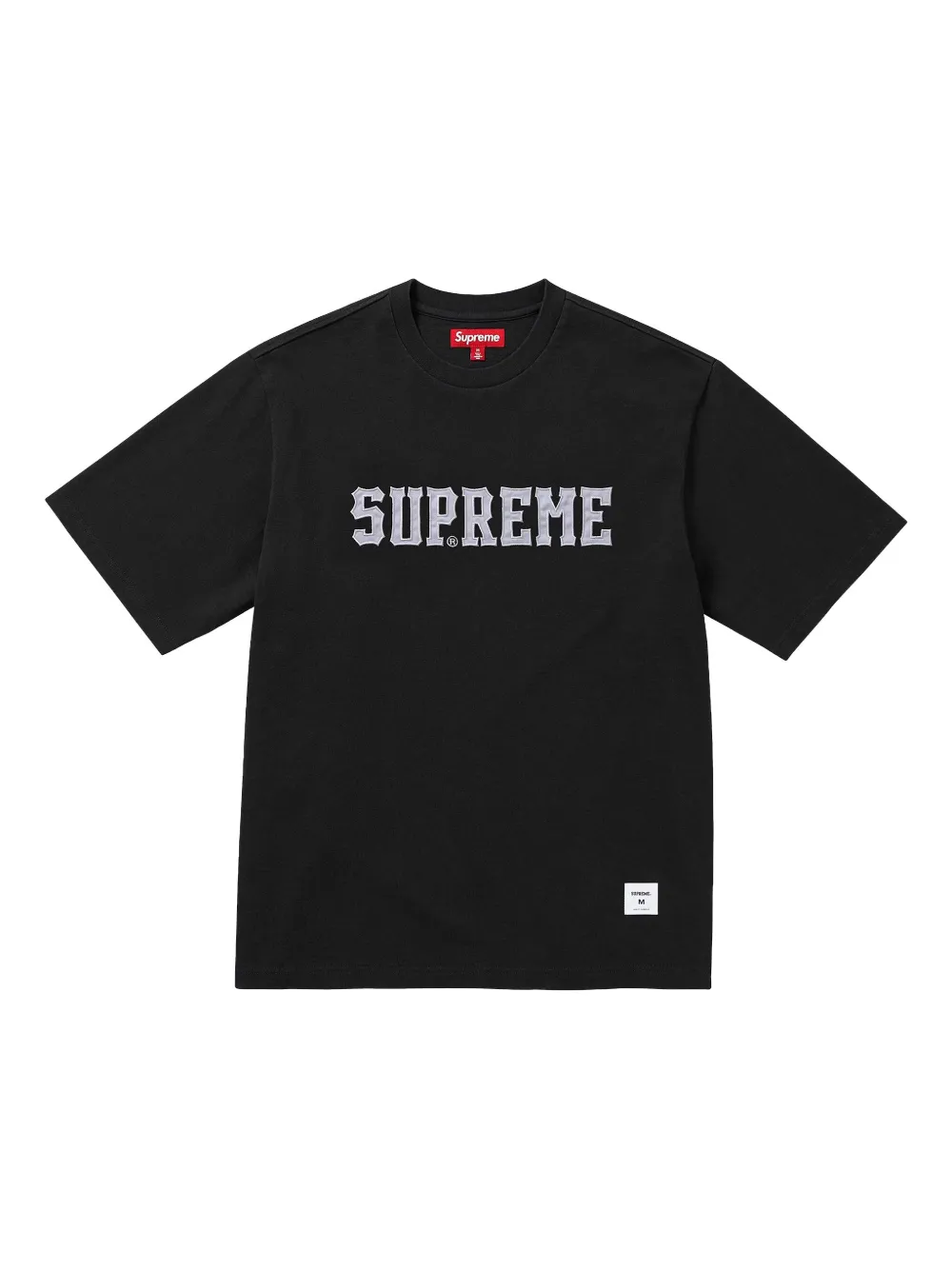 Supreme Twill Appliqué T-shirt In Black
