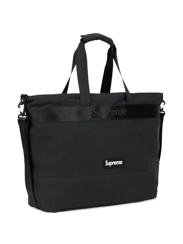 Supreme logo-plaque Tote Bag | Black | FARFETCH CA