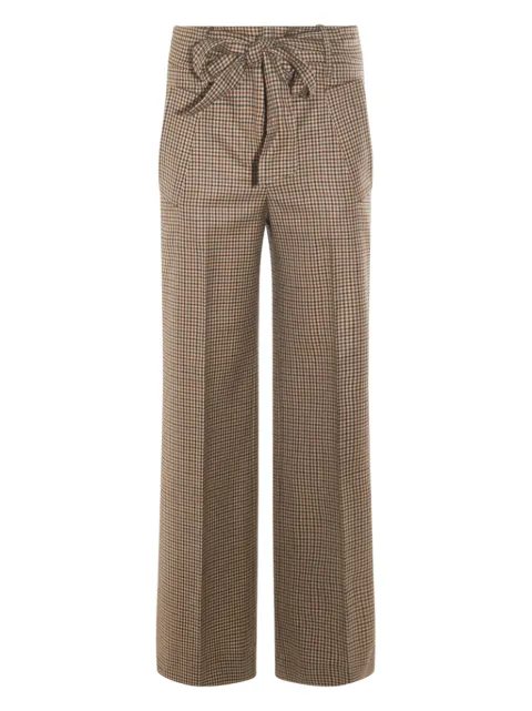 Incotex checked tie-waist trousers