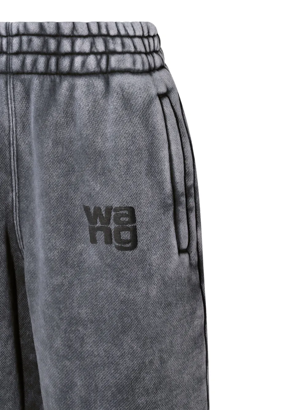 Alexander Wang Logo-embroidered Track Pants In Gray