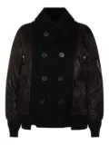 sacai double-breasted puffer jacket - Black