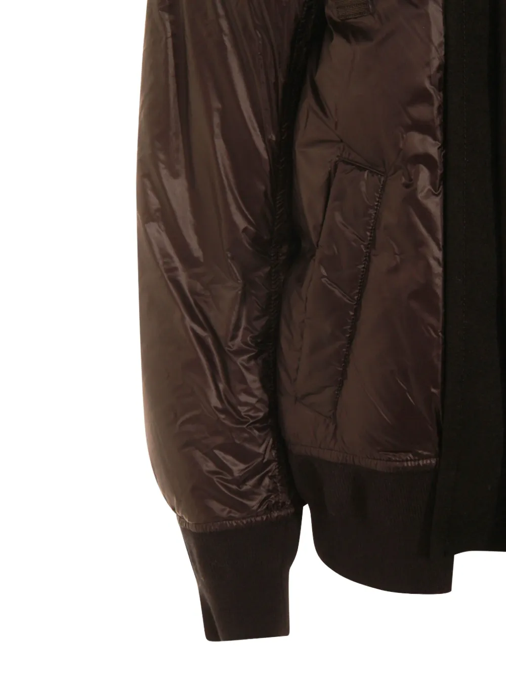 Sacai Double-breasted Down Outerwear Featuring Pockets In Brown