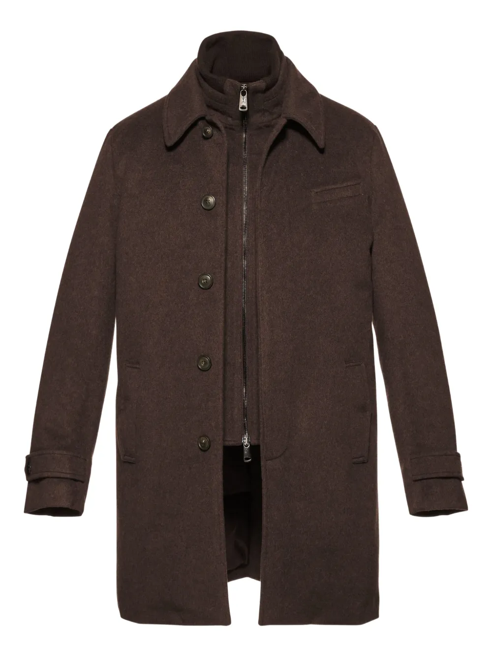Norwegian Wool Euro Cashmere Coat In Brown