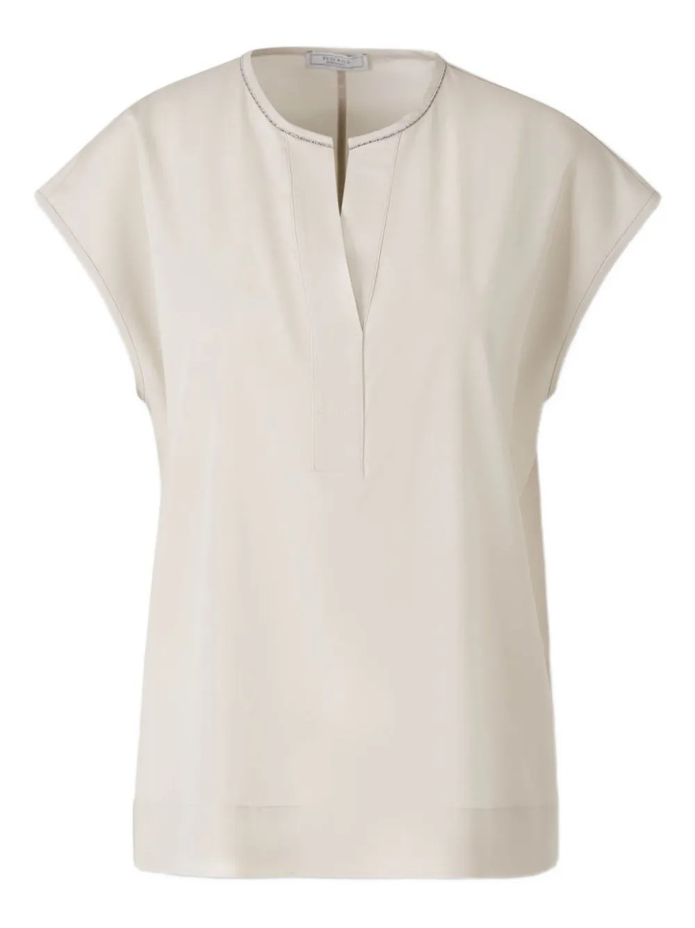 Peserico bead-embellished V-neck top | Neutrals | Image 1